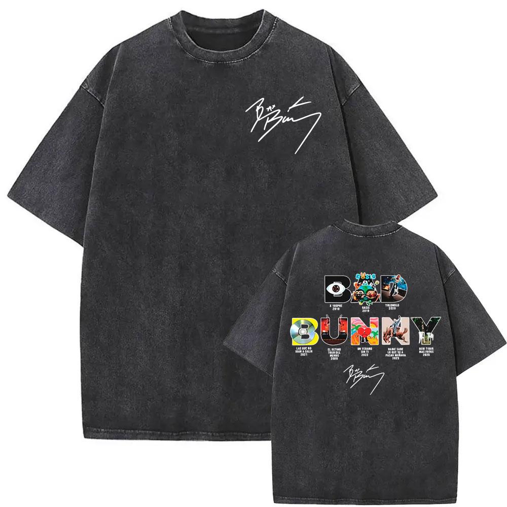 Rapper Debi Tirar Mas Fotos DTMF Washed Vintage Tee Shirt Unisex Hip Hop Oversized T Shirt Men Summer Casual ONeck Tshirt