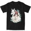 Graphic Novelty Princess Mononokes Hime T-Shirts for Men Women Pure Cotton Kodama Tree Forest Spirit Tees Shirt