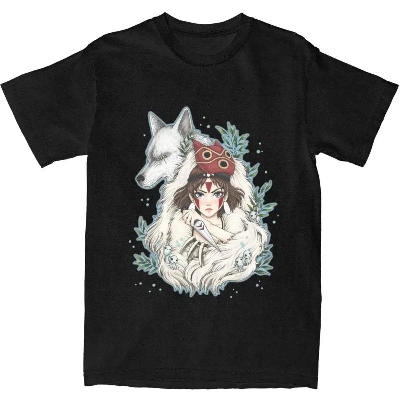 Graphic Novelty Princess Mononokes Hime T-Shirts for Men Women Pure Cotton Kodama Tree Forest Spirit Tees Shirt