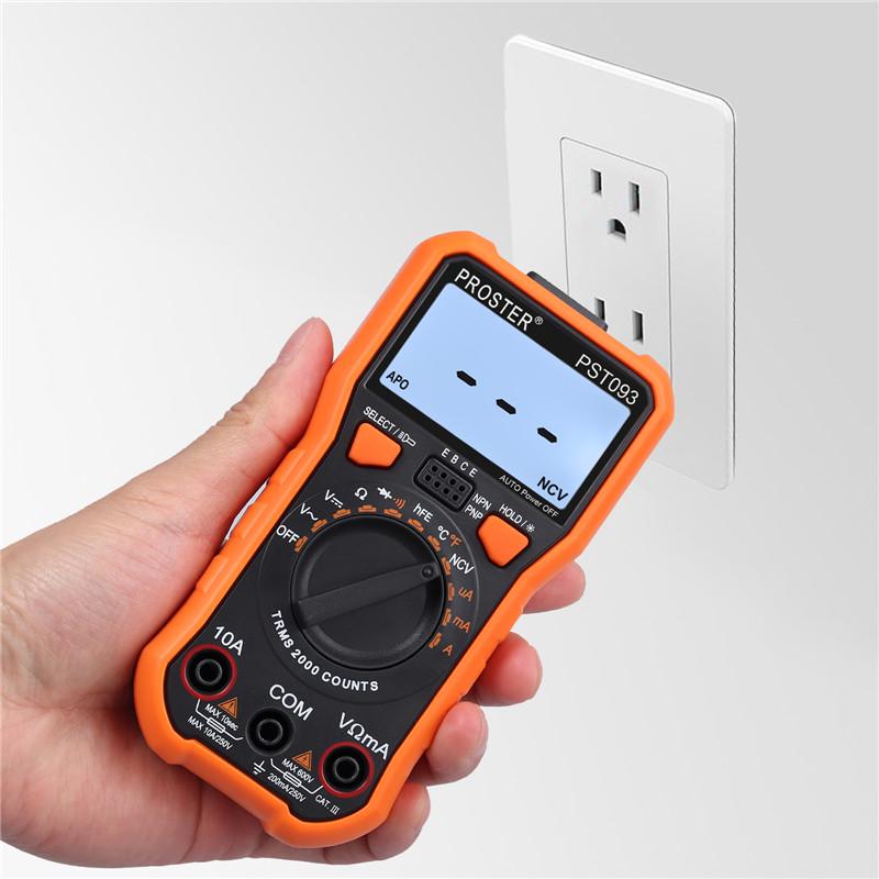 Цифровой мультиметр 8233D pro 2000 отсчетов TRMS NCV AC DC Ток Напряжение Температура Транзистор Диод и Тестер непрерывности