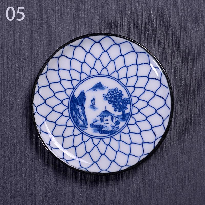 1 шт. Сине-белая керамическая подставка для чайной чашки, фарфоровая подкладка для чайной чашки, подставка в китайском стиле, изоляционная подставка, поднос