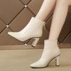 Fashion Spring and Autumn New Classic Women's Short Boots British Style Fashion Coarse Heel Anti Slip Casual Pointed Zipper Modern Boots
