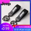 For Jeep Car Keychain With Custom Logo Keyring Key Cover Gift For Jeep Wrangler Grand Cherokee Wagoneer Avenger Compass XJ Ca