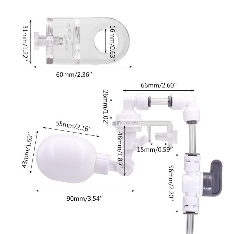 Auto Water Filler Plastic Non Electric Water Level Controller Auto-top-Off System Adjustable Float for Valve Easy Mounti