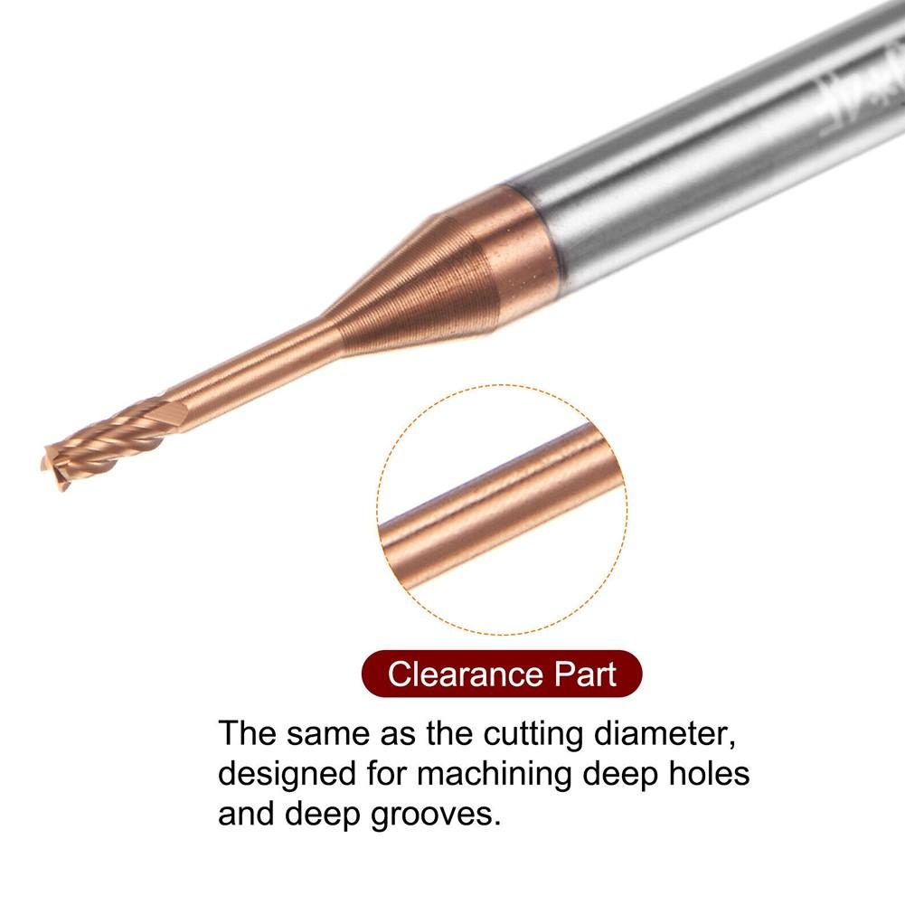 1,5 мм x 10 мм x 4 мм x 50 мм карбидная фреза с покрытием AlTiSin с 4 канавками и квадратным хвостовиком