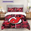 Набор постельного белья с узором New Jersey Devils, одеяло, пододеяльник, наволочка, домашний декор, подарок на день рождения (1 пододеяльник + 2 наволочки, без наполнителя)