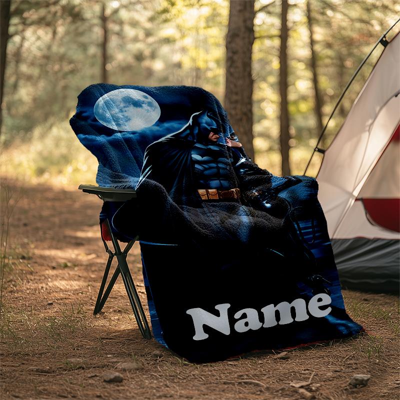 Personalized Custom Name Blanket - Batman Print Design,Blanket for Sofa,Bed,Travel,Camping - Soft and Warm, Great Gift