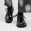 Autumn Derby Shoes Men's Low Top Martin Boots Round Head Big Head Shoes Black Tooling Shoes Platform Casual Leather Shoes