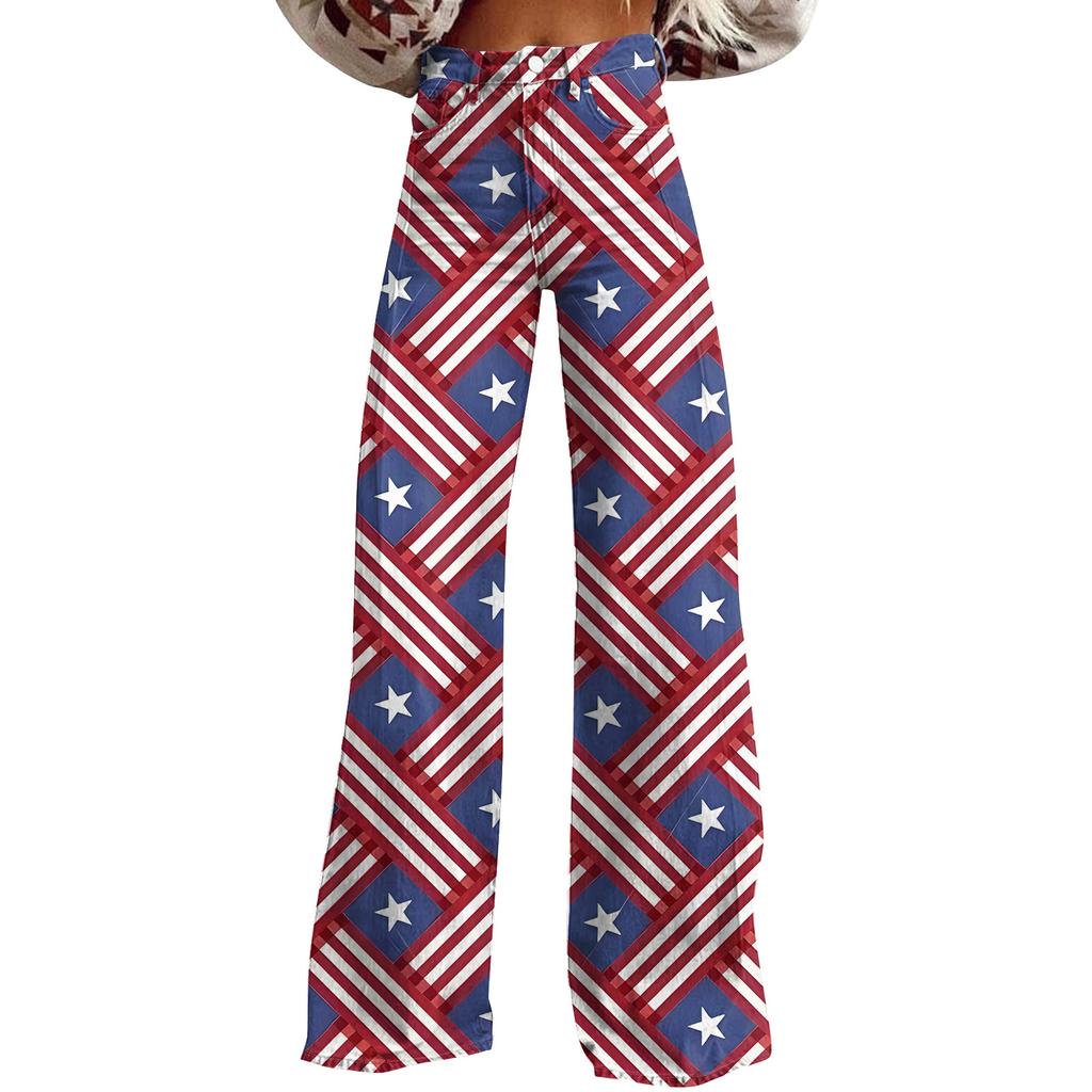 Широкие расклешенные джинсы для женщин с карманами, мешковатые брюки с винтажным цветочным принтом и высокой талией, свободные брюки