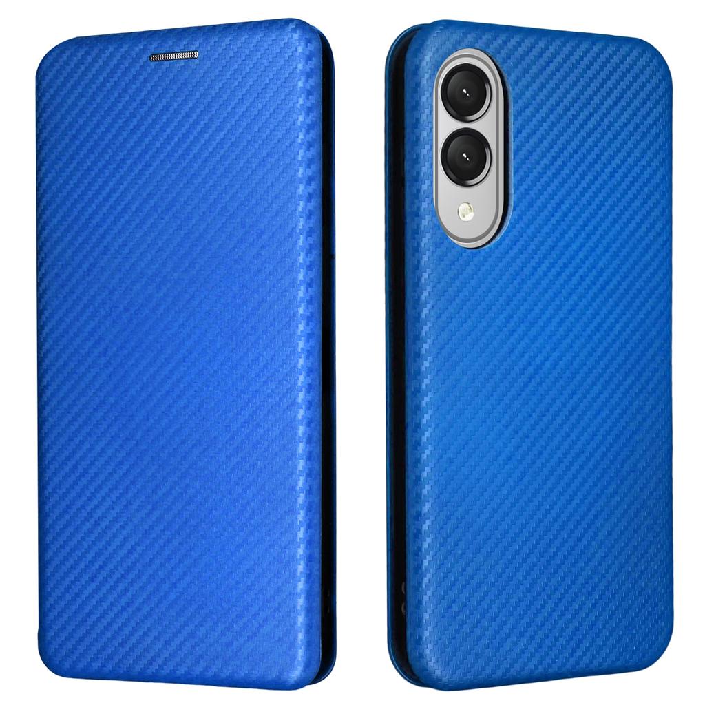 For Samsung Galaxy S25 Edge Case Carbon Fiber Texture Drop-Proof PU Leather Phone Cover