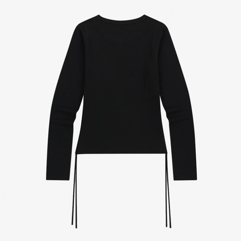 The North Face Women S Shirred Long Sleeve Round Tee Black Nt7tr80l