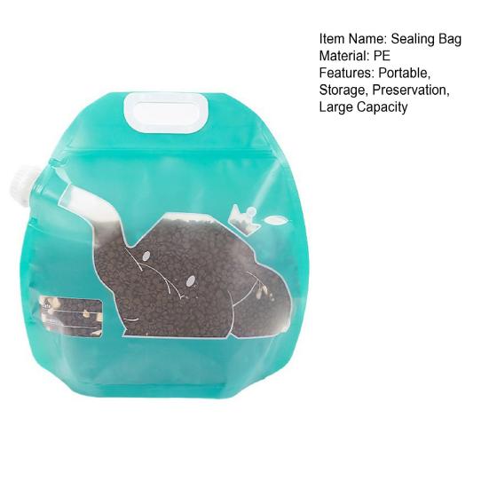 Сумка для хранения корма для домашних животных, герметичный пластиковый пакет для хранения сухих закусок, портативный герметичный пакет для корма для домашних животных для путешествий, кемпинга, походов