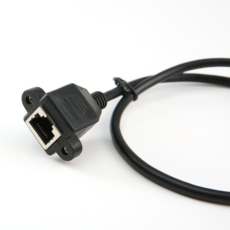 Удлинительный кабель Ethernet RJ45 30 см, папа-мама, с отверстиями для винтов для надежной установки