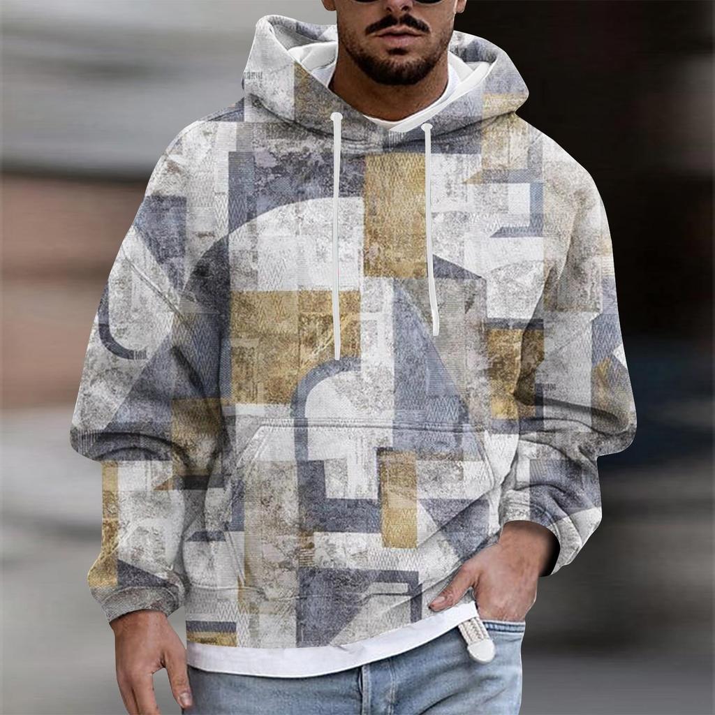 Мужское плюшевое теплое пальто с принтом, флисовый свитер, повседневное пальто, свитер с карманами, осенне-зимнее пальто