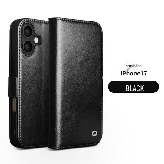 Chali Shi Чехол-книжка из натуральной кожи для iPhone 17 Pro Max с магнитной застежкой, подставкой Air и слотом для карт