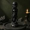 Креативные изделия из смолы 3D-печатная статуэтка тройного черепа, Хэллоуин Ужасы Не слышишь зла Не видишь Зла Настольные аксессуары для офиса Фигурка Говори не зло, Декор для
