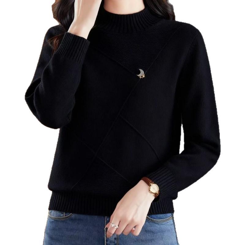 Elegant Women's High Neck Loose Sweater - 2025 Autumn/Winter Collection