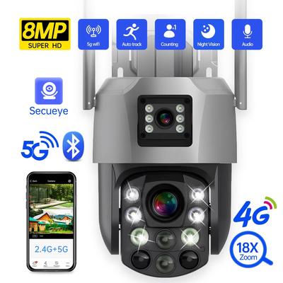 LS VISION 8-мегапиксельная 18-кратная оптическая зум-камера с двумя объективами 4G/Wifi IP-камера с полноцветным обнаружением человека, беспроводная PTZ-камера для домашней безопасности, монитор видеонаблюдения