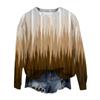 Women's Fashion Casual Long Sleeve Printed Round Neck Woolen Knit Pullover Top