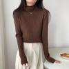Half High Neck Thickened Bottom Knit Sweater for Women's Autumn Korean Slim Fit Long Sleeved Bottom Top