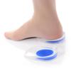 Men Women Blue Silicon Gel Heel Cushion Insoles Soles Relieve Foot Pain Protectors Spur Support Shoe Pad High Heel Inserts