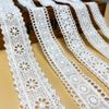 Newest 4meter/lot 2cm/2.7cm/3cm/3.5cm Wide Good Quality Off White Cotton Embroidered Plum Floral Lace Material Small Wide Trims