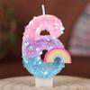 Rainbow Numbers Birthday Candles Cake Party Decoration Birthday Handmade Candles 0-9