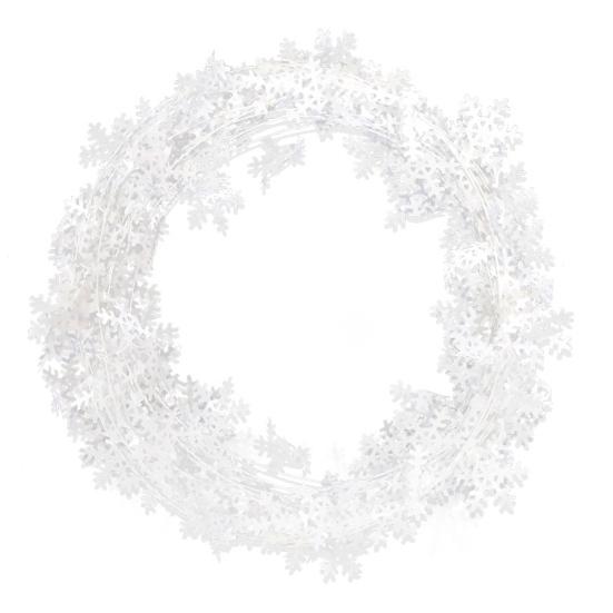Lightweight Bendable Garland 24.6FT Christmas Wire Garland, Red Green Leaves/Striped Candy/Snowflake Shiny Tinsel Home Holiday Seasonal Ornament
