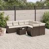 VidaXL Garden Lounge Set with Cushions 9 Pcs, Patio Sofas, Patio Furniture Set, Outdoor Furniture, Brown 3221162