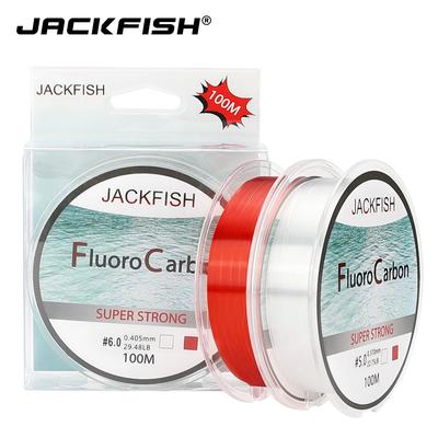 JACKFISH Фторуглеродная леска 100 м, 4-32 фунта, леска из углеродного волокна, леска для нахлыста, pesca