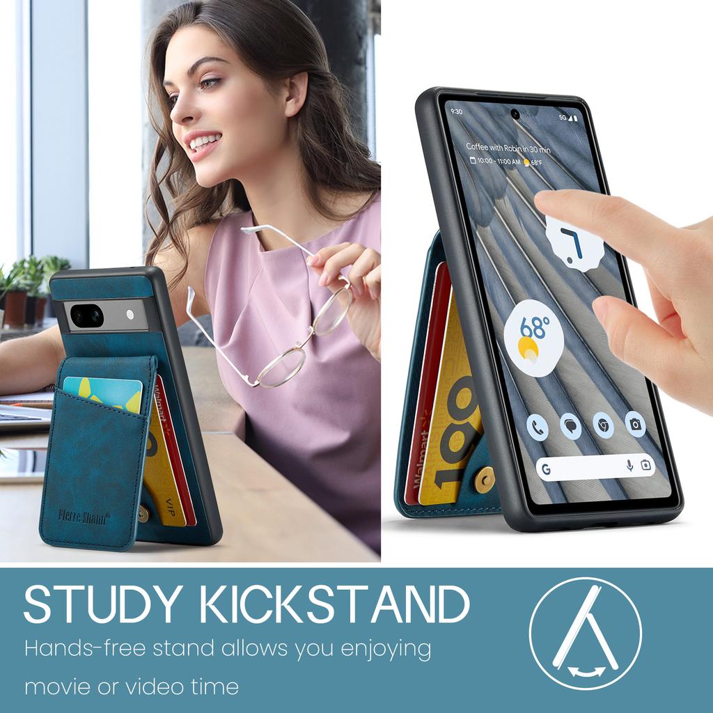 For Google Pixel 8a Cell Phone Case RFID Blocking Card Slots PU+TPU Cover