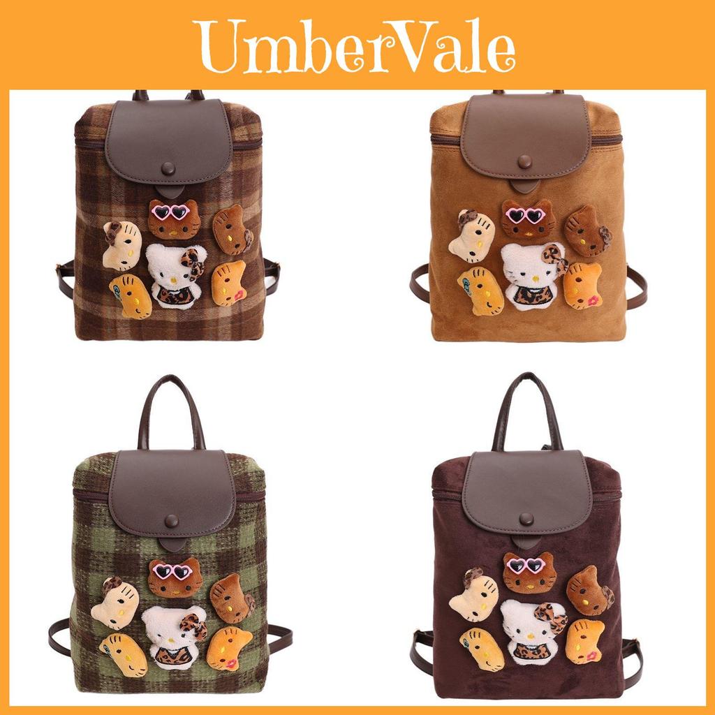 Retro Hello Kitty Backpack For Women Men With Pu Material And Large Capacity For Daily Use