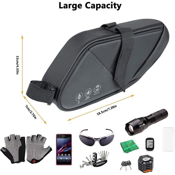 Sacoche de Selle Vélo, Sacoche Arrière VTT Sacs de Rangement Vélo VTT