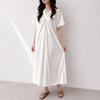Mizqz Women Cooling V Neck Twist Flare Summer Big Size Loose Fit Short sleeVe