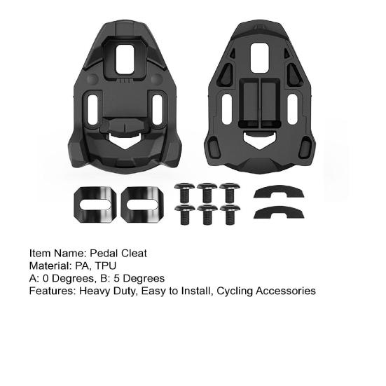 1 Set Bicycle Cycling Shoes Pedal Cleat with Accessories Lightweight 0/5 Degrees Road Mountain Bike Self-locking Clipless Pedal Replacement