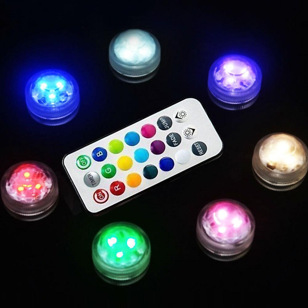 LED Underwater Light Waterproof Battery Powered Atmosphere Lamp With Remote Control RGB Night Light