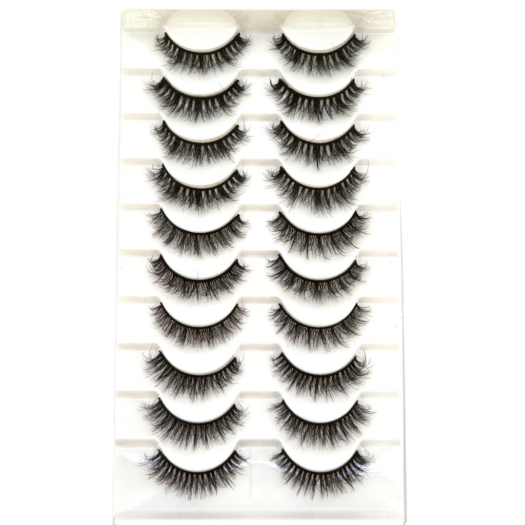 Xiaomi AMSDCN New 10 Pair 3D False Eyelash Cluster with Soft Mink Fur Manga Extended Eyelash Hybrid
