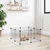 171621 vidaXL Pet Cage 8 Panels Black 35x35 Cm Steel