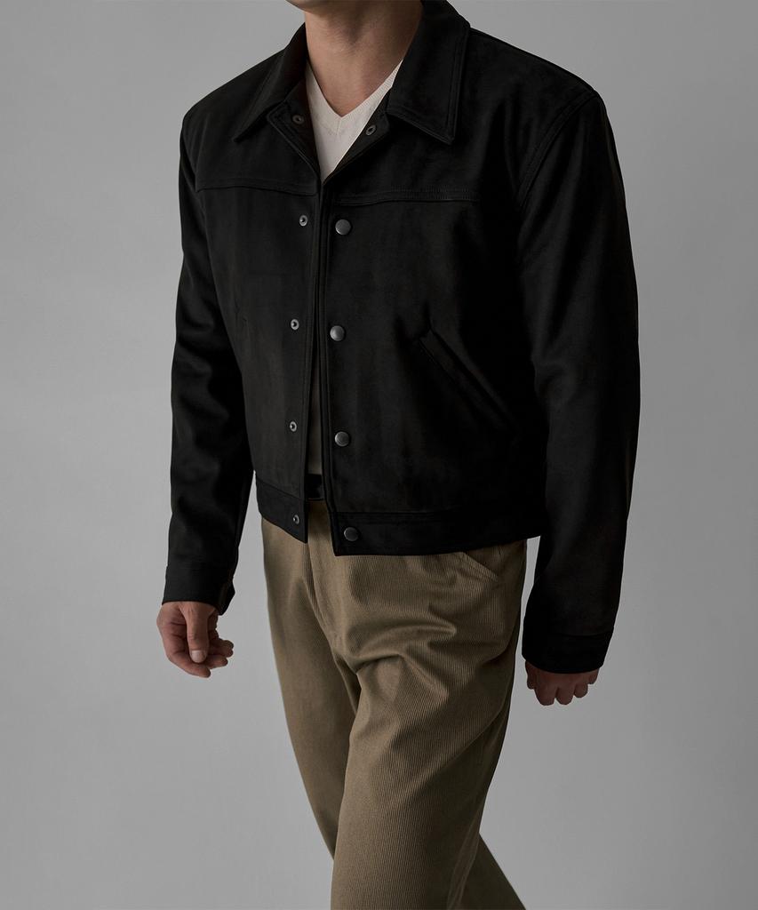 BOWLOW PRODUCT Suede Open Collar Jacket [Black]