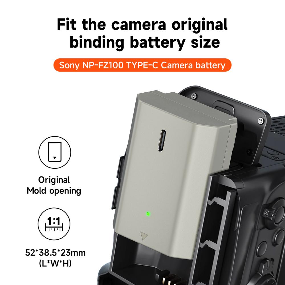 PALO NP-FZ100 NP FZ100 Np Fz100 Battery+Type C Port for Sony A6700 BC-QZ1 Sony Alpha A9 a7R III A7 III A7R3 a7R IV A6600 ZV-E1