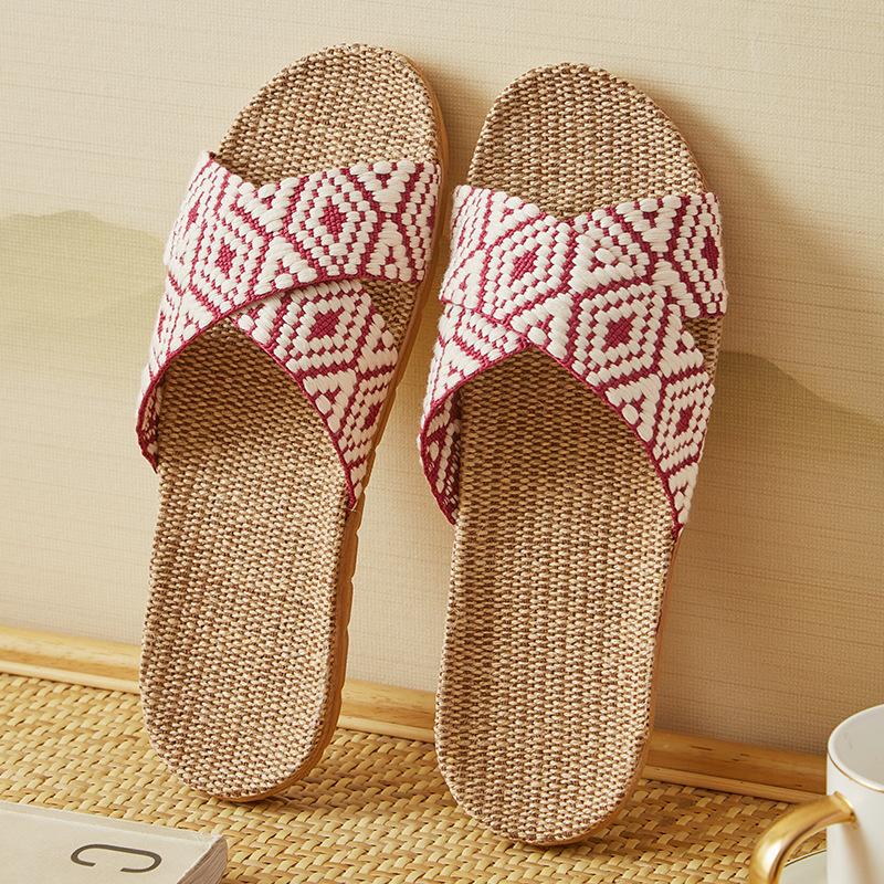 Linen Slippers Deodorant and Non-slip Indoor Cotton and Linen Cool Slippers Women's Summer Breathable Home Leisure Sandals Free Shipping