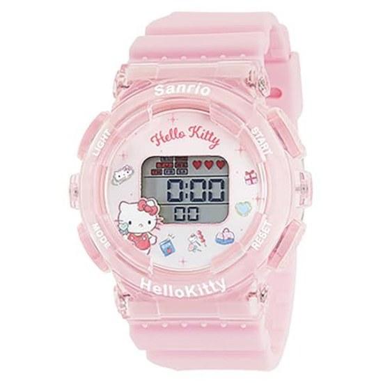 Солнечный Огонь Ко. Наручные часы J-Axis Sanrio Hello Kitty Цифровые часы Подсветка Функция будильника CR3C0003-KT Девочки Розовые