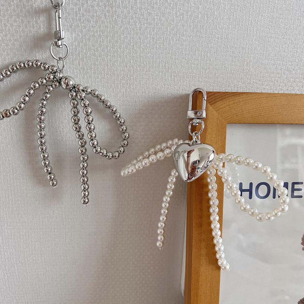 Fashionable Beaded Bowknot Phone Chain Stylish Keychain Pendant Bag Decoration Elegant Pendant for Backpack Purse Bag