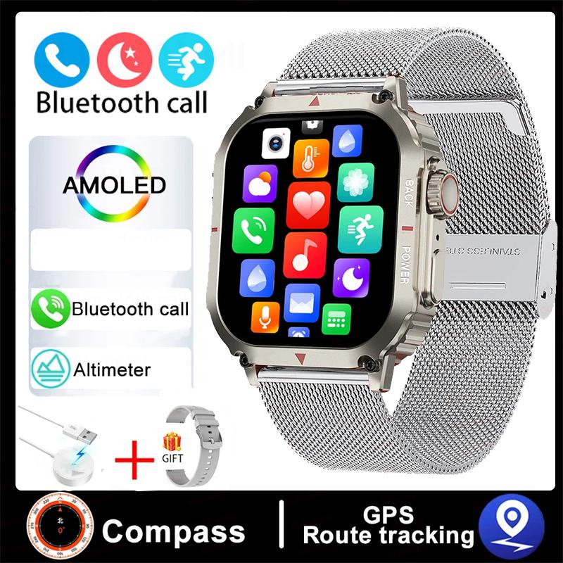 Новинка 2024 года, спортивные прочные военные умные часы, мужские часы Ftiness, IP68, водонепроницаемые, 1,95 дюйма, AI Voice, NFC, Bluetooth, умные часы с вызовами