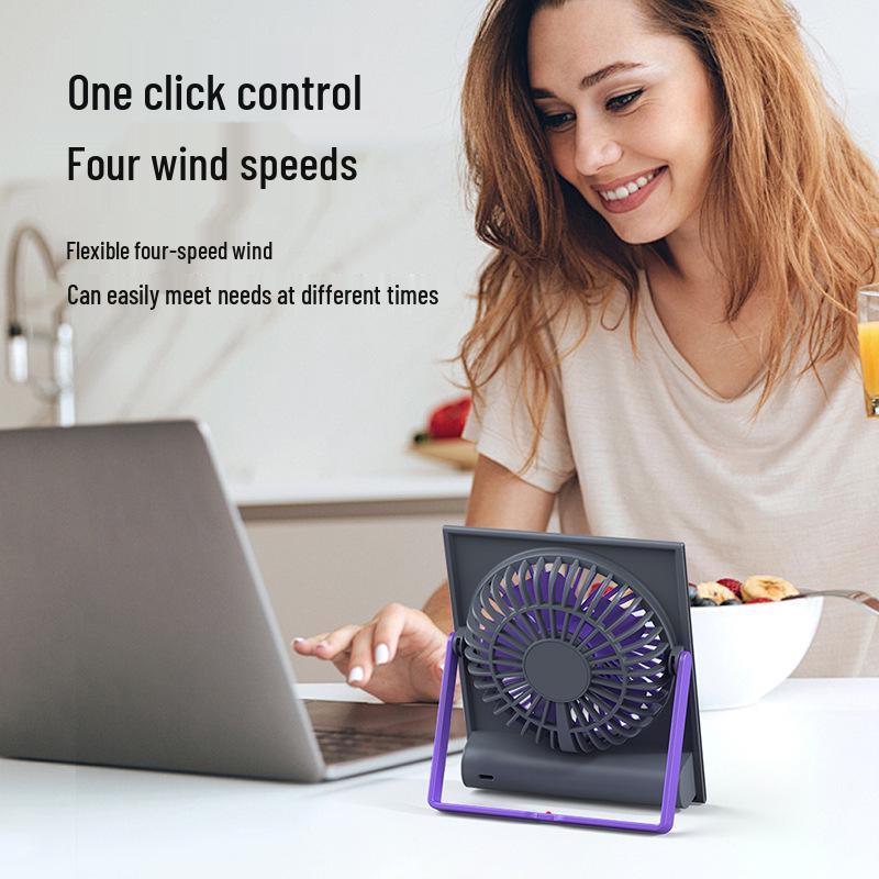 Portable Desktop & Wall-Mount Fan: Silent, Folding, Lightweight, USB Charging for Bedroom/Office
