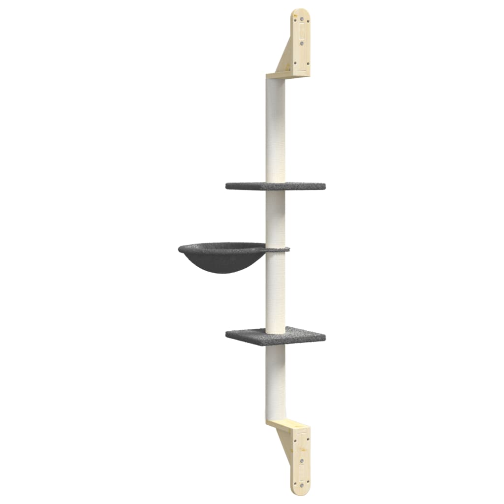 Ścienne Drzewko Dla Kota Z Drapakiem, Ciemnoszare, 142,5 Cm