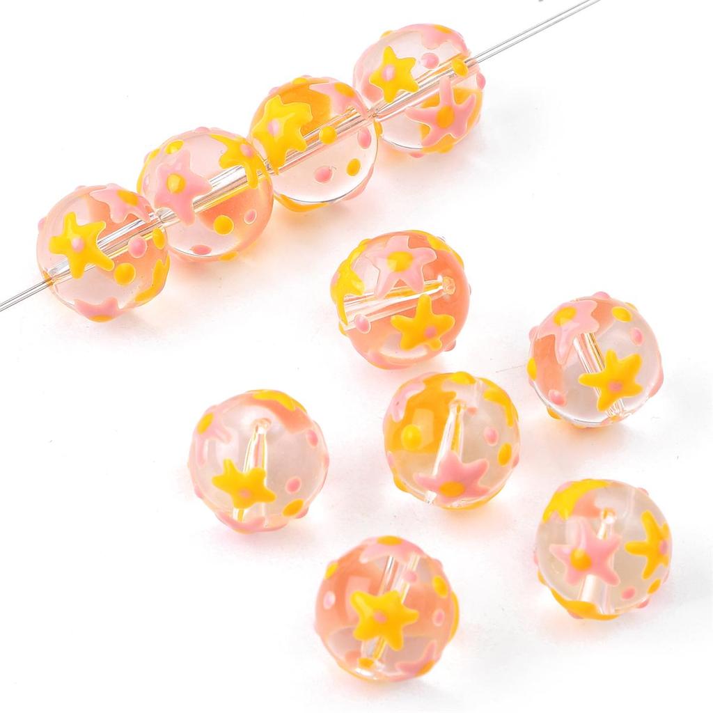 2 шт./пакет, ручная роспись, забавные цветные стеклянные бусины для DIY ожерелье, браслет, серьги, изготовление ювелирных изделий, аксессуары для рукоделия