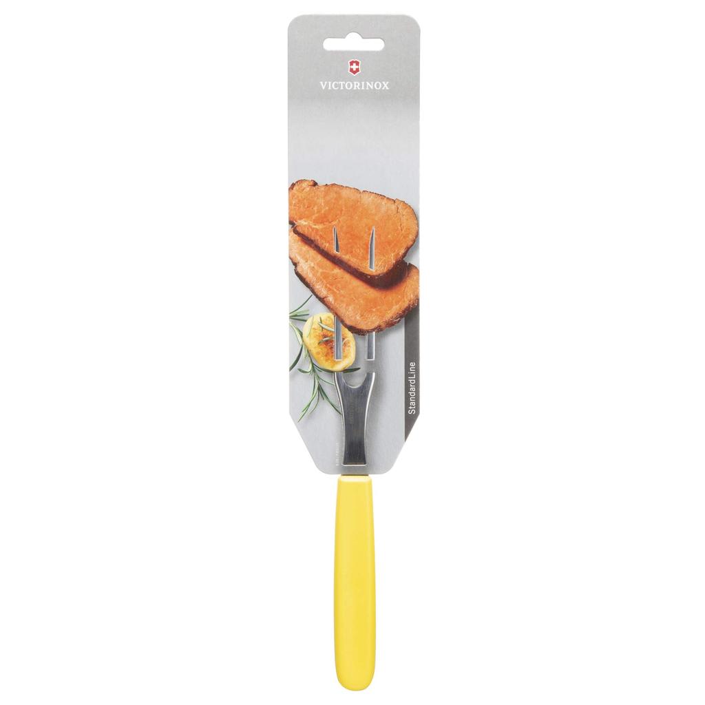 VICTORINOX Carving 15cm Ideal for Cutting and Grilling Dishwasher Swiss Fork, Yellow, Meat, BBQs, Steaks, Safe, Classic, 5.2106.15L8B