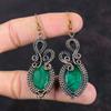 Серьги с ограненным замбийским изумрудом, серьги с медной проволокой, медные украшения, серьги ручной работы, драгоценные камни, подарок для нее, украшения с проволокой