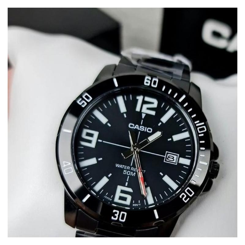 Casio Серия STANDARD, классические, простые, изысканные и модные, кварцевый механизм, ремешок из нержавеющей стали, японские и корейские часы, MTP-VD01B-1BV